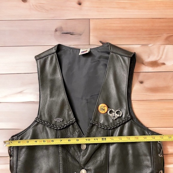 VTG Men’s Buffalo Nickel Snap Motorcycle Vest MADE IN USA Size 40 - Picture 9 of 12